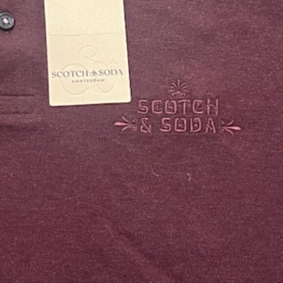 NEW Scotch And Soda Burgundy Cotton Polo Shirt Golf Men’s Size Large NWT‎ - Picture 8 of 12